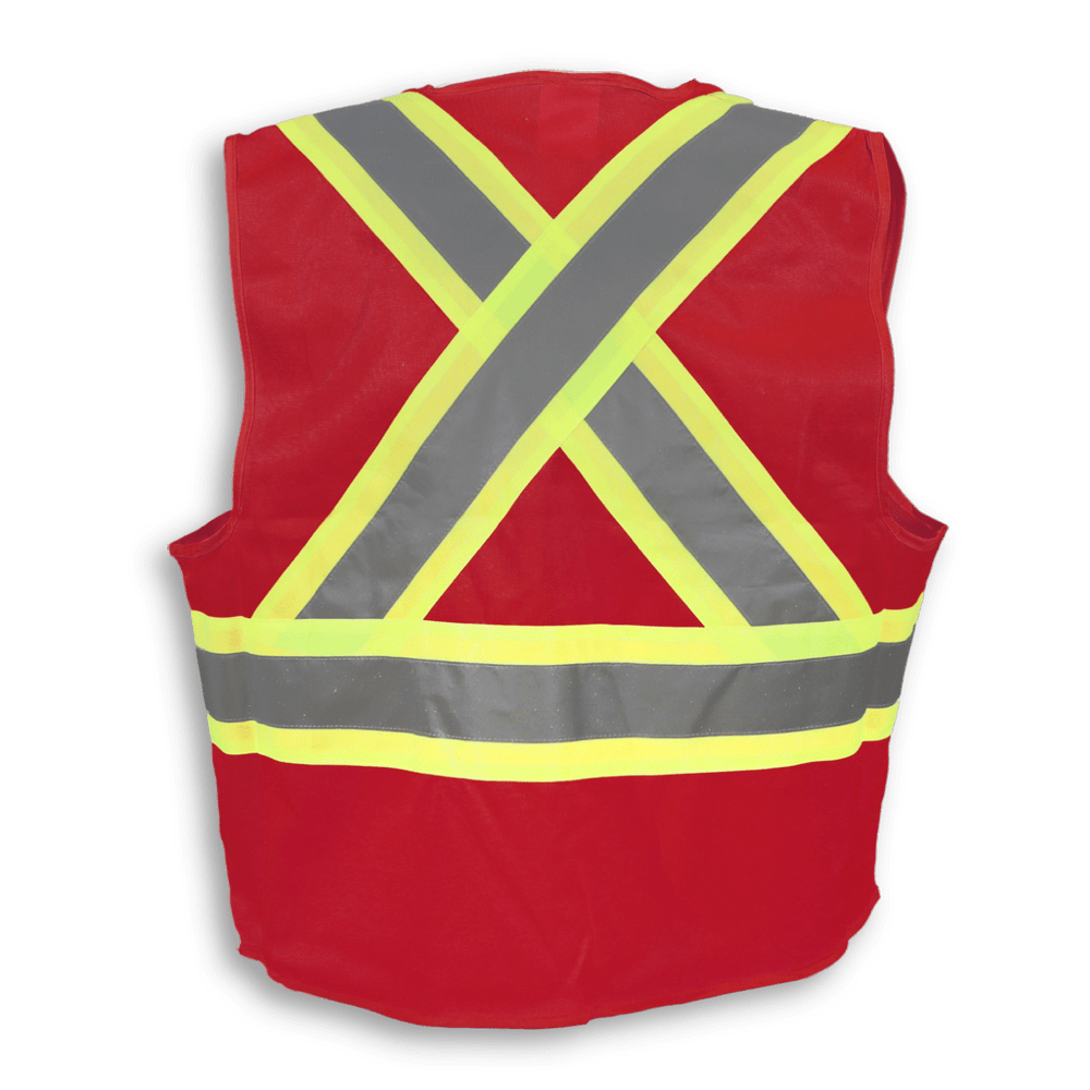 Red 100 Polyester Hi Viz Vest Direct Workwear