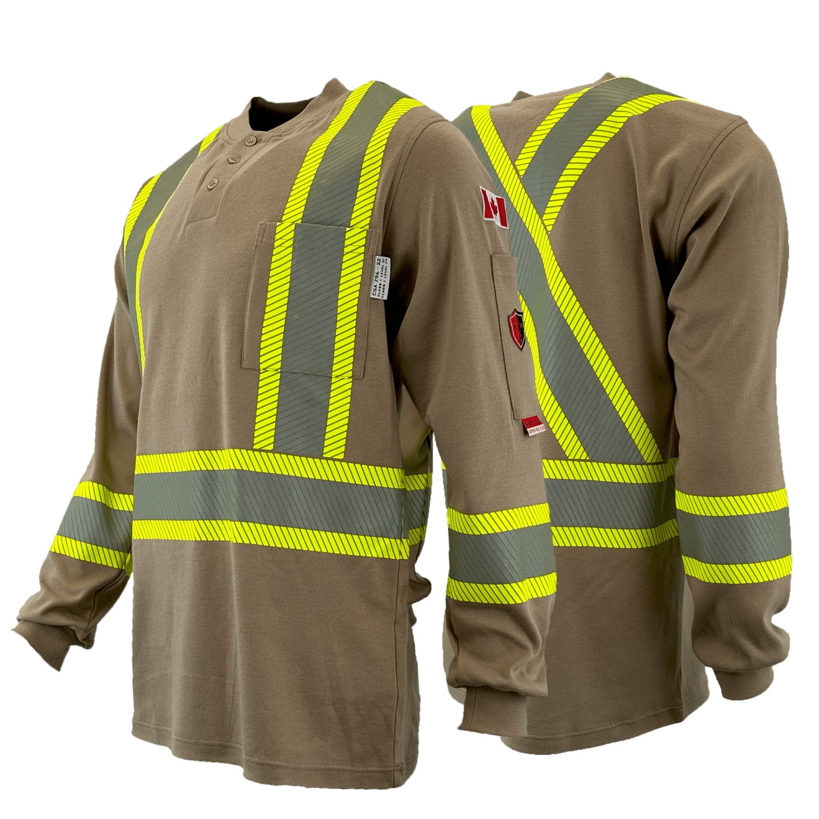 Atlas FR Henley Shirts w/Segmented Stripes (XS7XLT) Direct Workwear