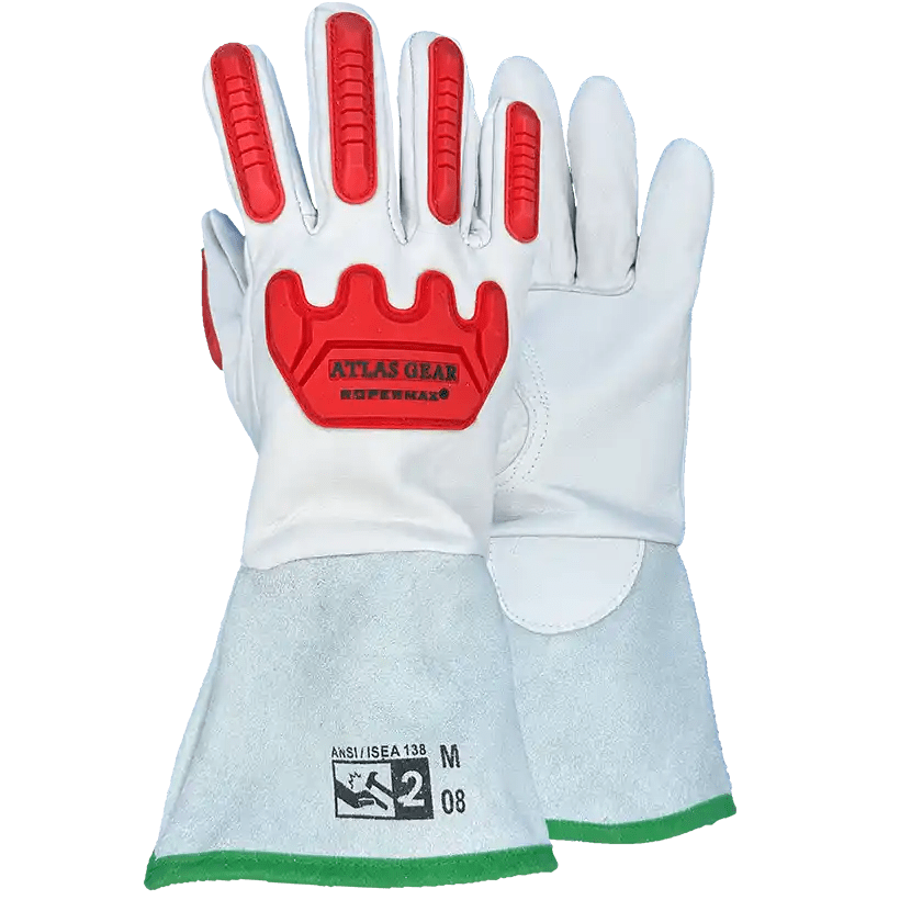 Atlas Gear Lined Leather Gauntlet Impact Gloves RoperMax®W804 Direct