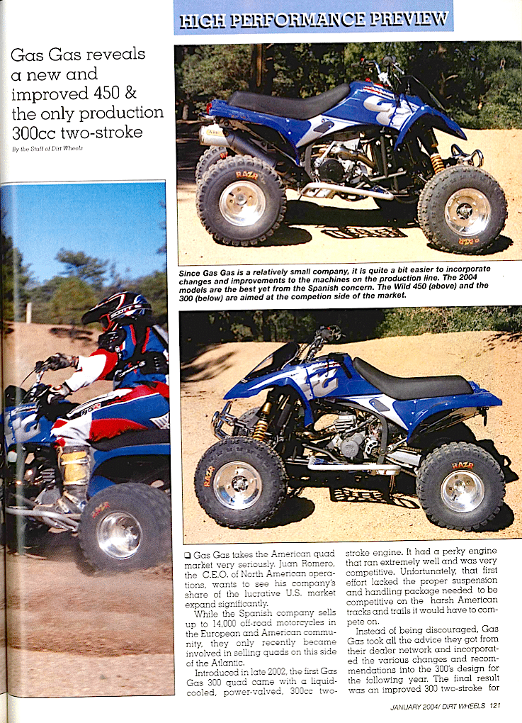 GAS GAS ATV TEST Dirt Wheels Magazine
