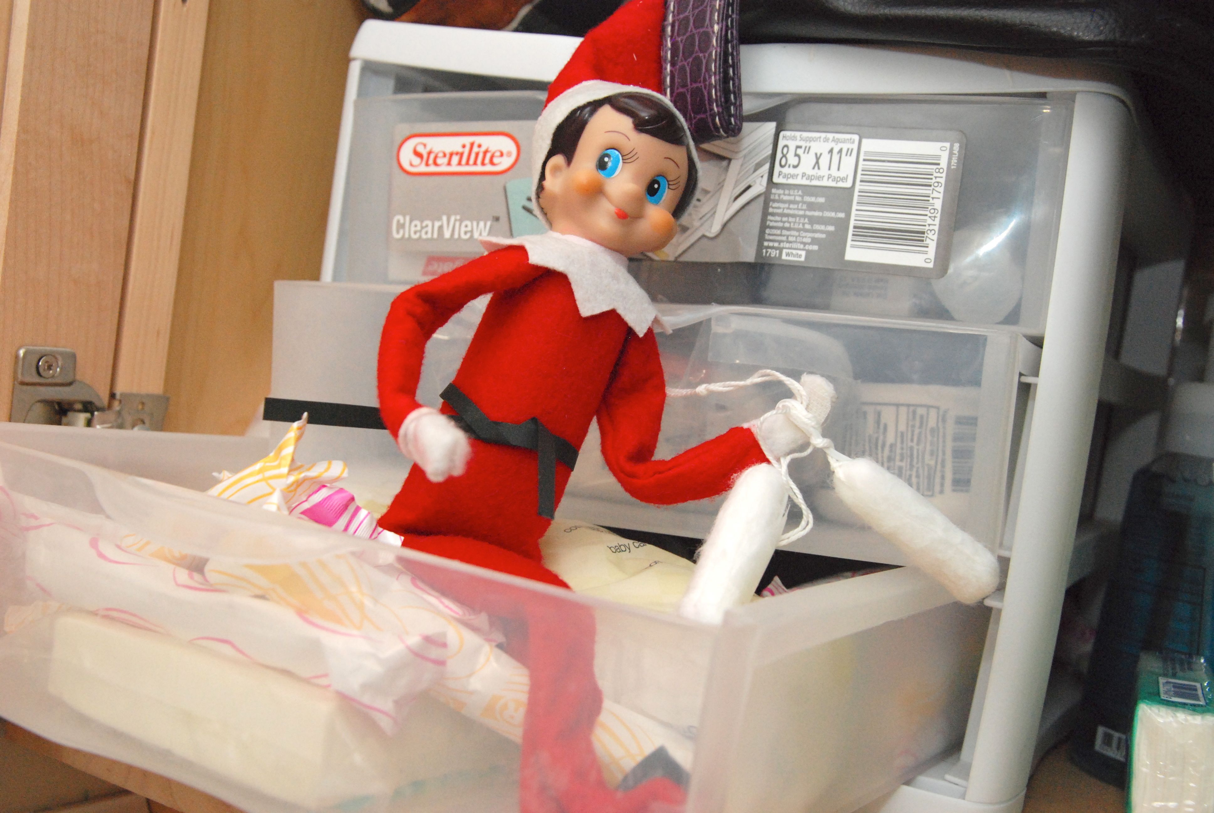Elf on the Shelf Ideas Week 2 Dirty Diaper Laundry