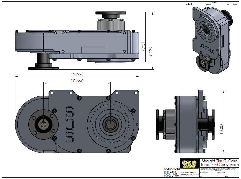SCS Straight Thru Transfer Case for TH400