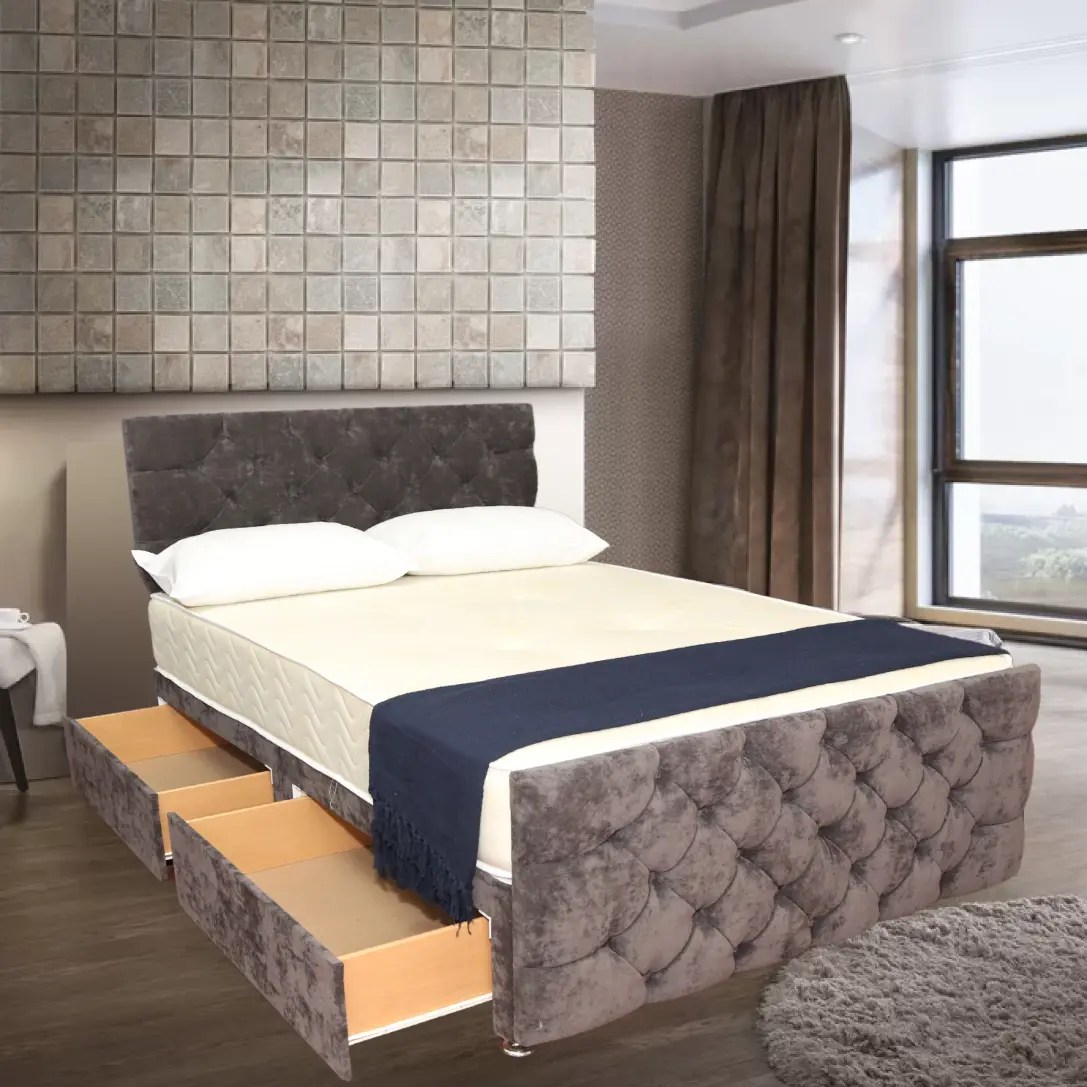 Comfort Scape Crushed Velvet Divan Collection Discount bed shop