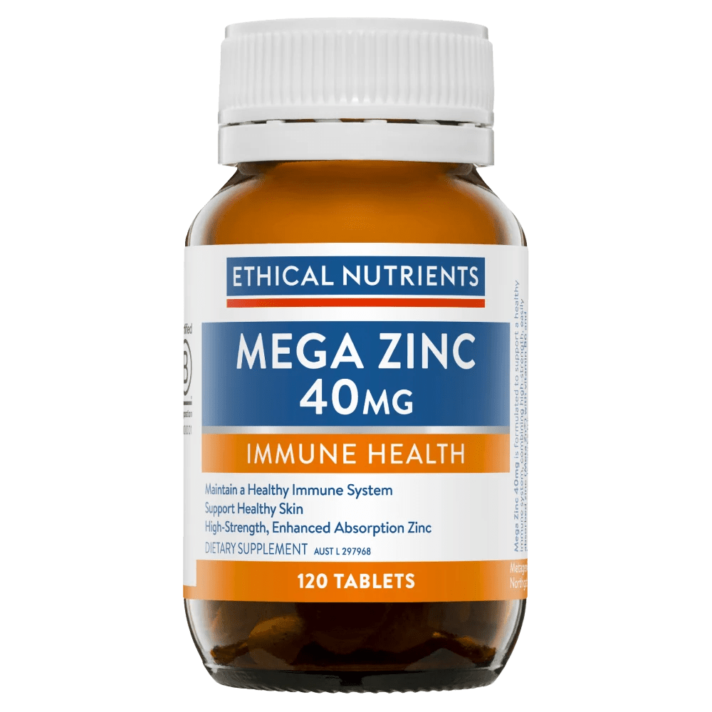 Ethical Nutrients Mega Zinc 40mg 120 Tablets Discount Chemist