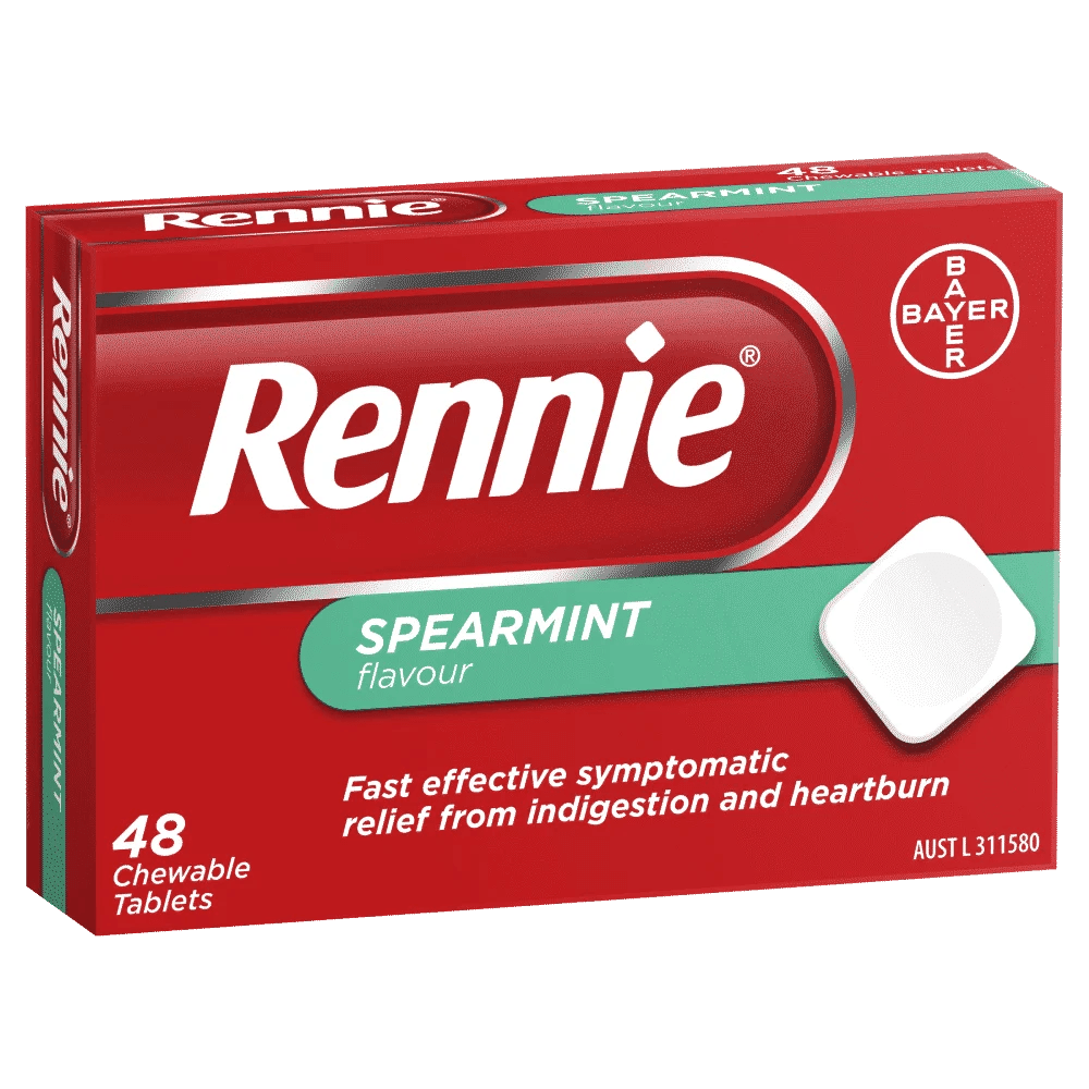 Rennie 48 Chewable Tablets Spearmint Discount Chemist