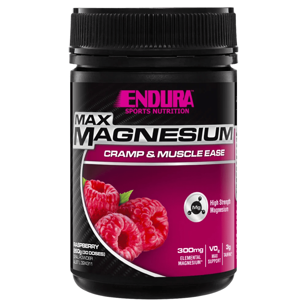 Endura MAX Magnesium Cramp & Muscle Ease 260g Powder Raspberry