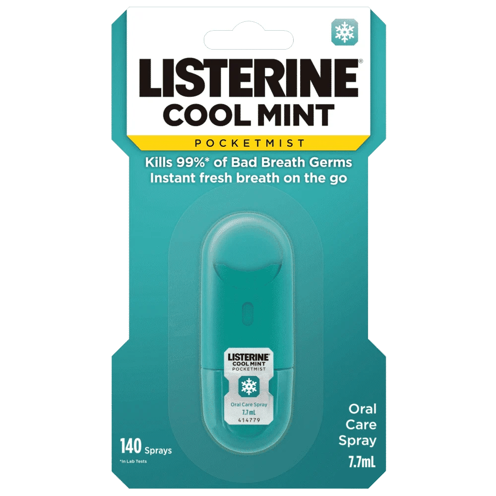 Listerine PocketMist Cool Mint Oral Care Spray 7.7mL Discount Chemist