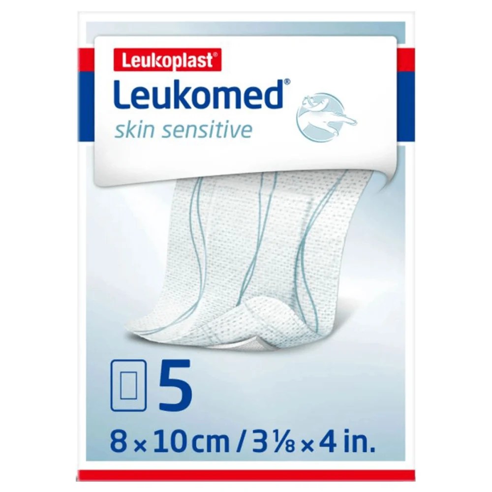 Leukoplast Leukomed Skin Sensitive Adhesive Wound Dressing 5 Pack 8 x