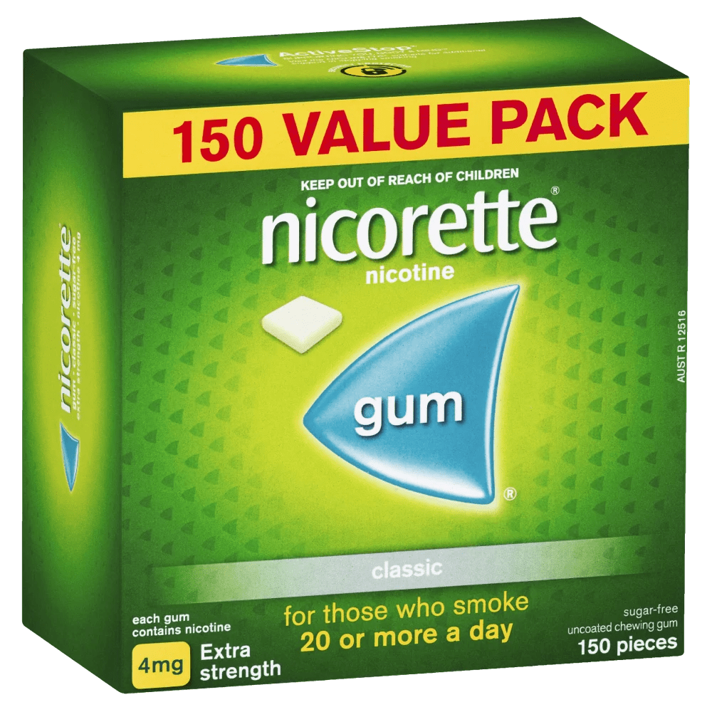 Nicorette Gum Nicotine 4mg Value Pack 150 Pieces Classic Discount
