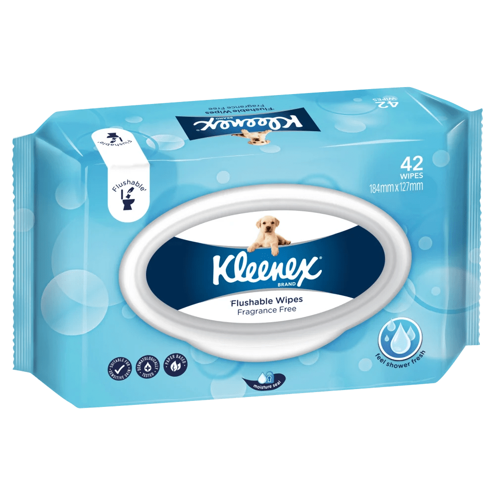 Kleenex Flushable Wipes Fragrance Free 42 Pack Discount Chemist