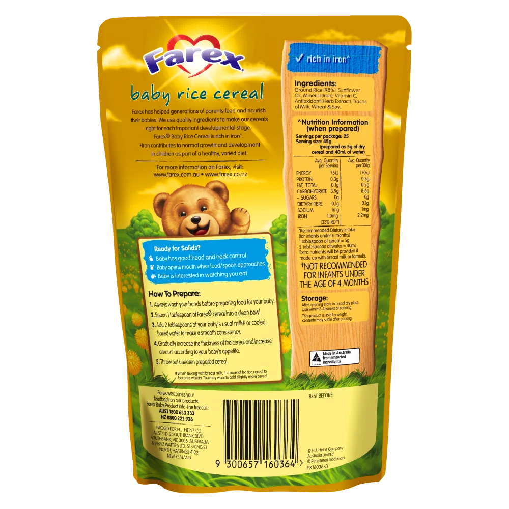 Farex Baby Rice Cereal 125g Discount Chemist