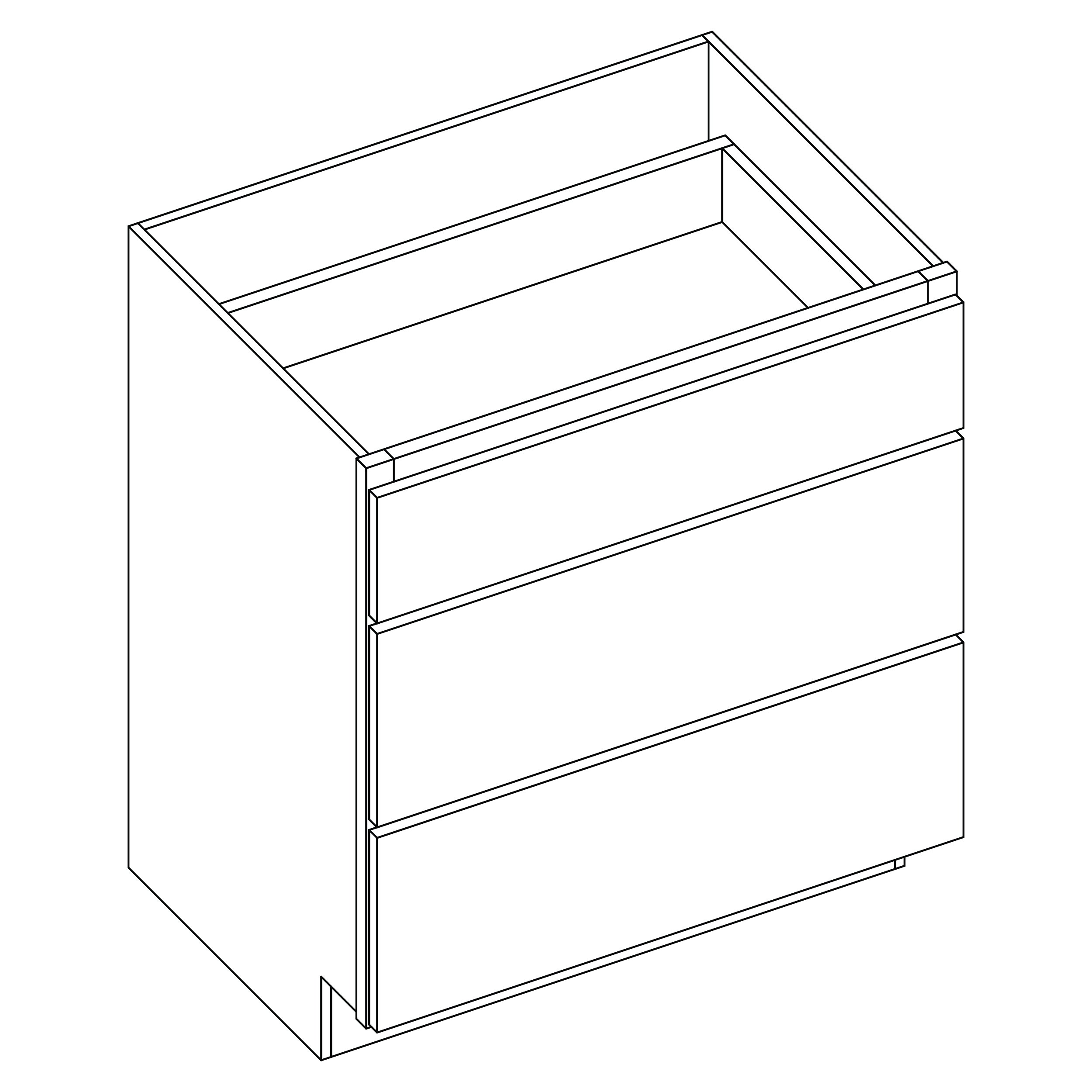 KCDEWVDB18RTA KCD Essential White 18" Vanity Drawer Base