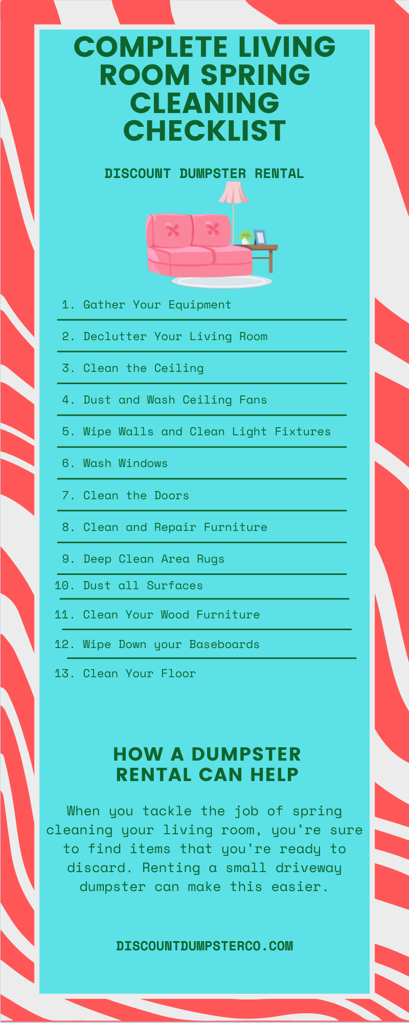 Complete Living Room Spring Cleaning Checklist Discount Dumpster
