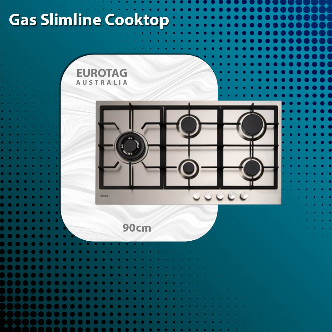 EUROTAG E90CTWX 90cm Gas Slimline Cooktop Discount Electrical