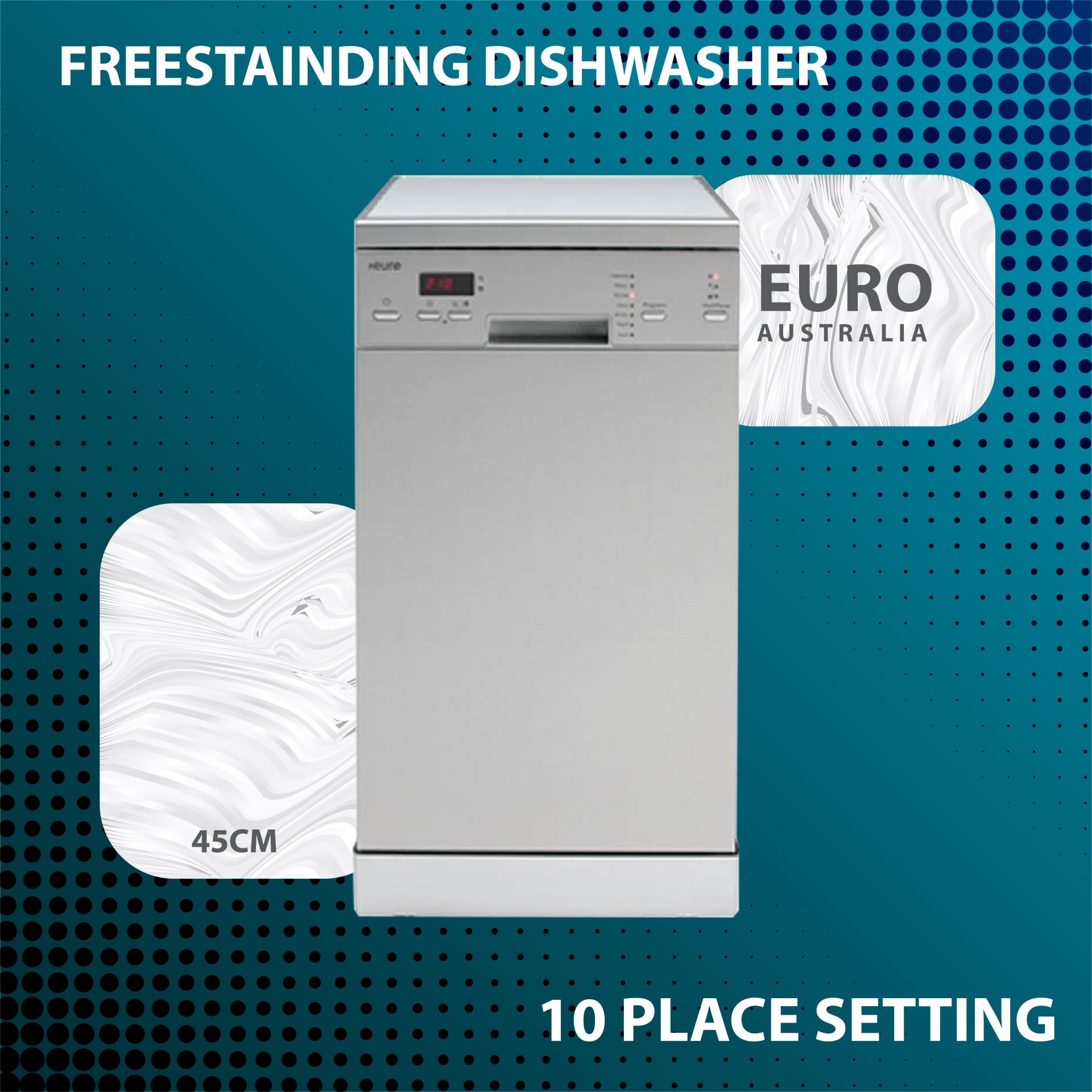 EURO EDS45XS 45cm Freestanding Dishwasher 10 Place Setting