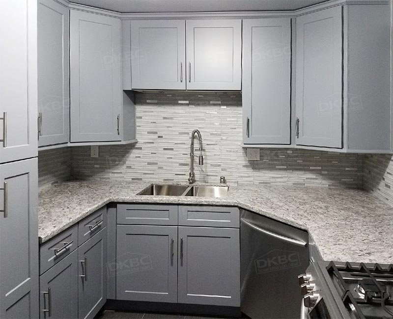 Blue Gray Shaker Solid Wood Kitchen Q42 DKBC