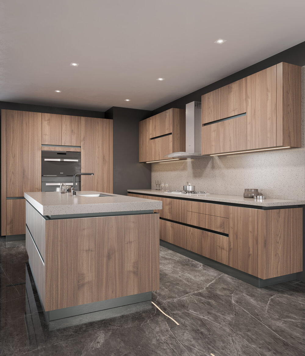 J67 Walnut Wood Textured Laminate Kitchen DKBCDiscount