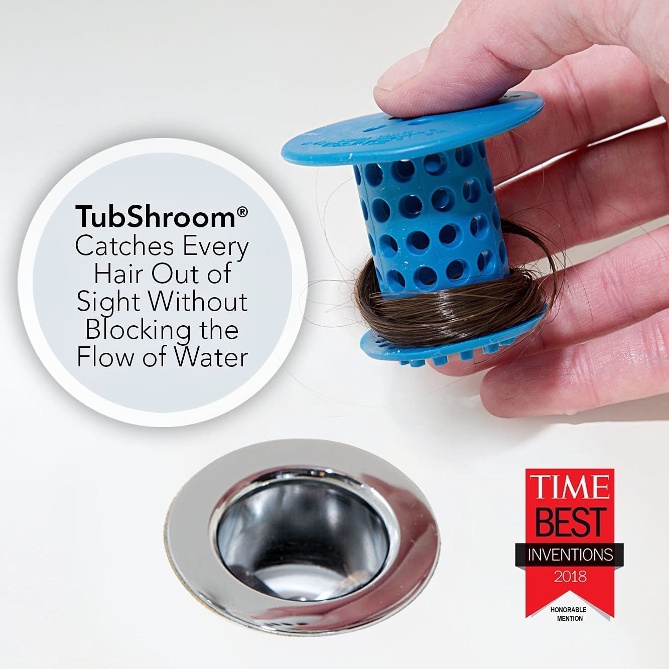 TubShroom Revolutionary Tub Drain Protector Hair Catcher/Strainer/Snare