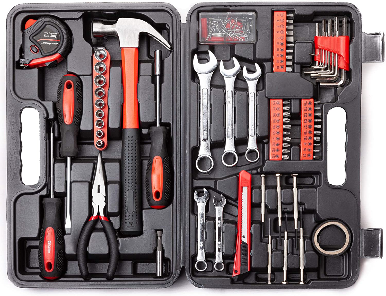 148Piece Tool Set General Household Hand Tool Kit with Plastic Toolbox