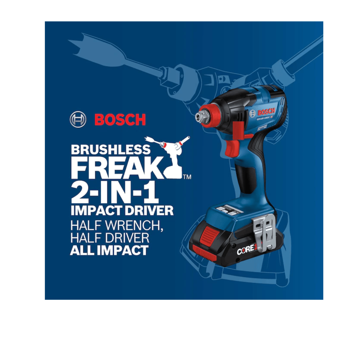 Bosch GDX18V-1800B12 18V EC Brushless 1/4 In. and 1/2 In. Two-in-One