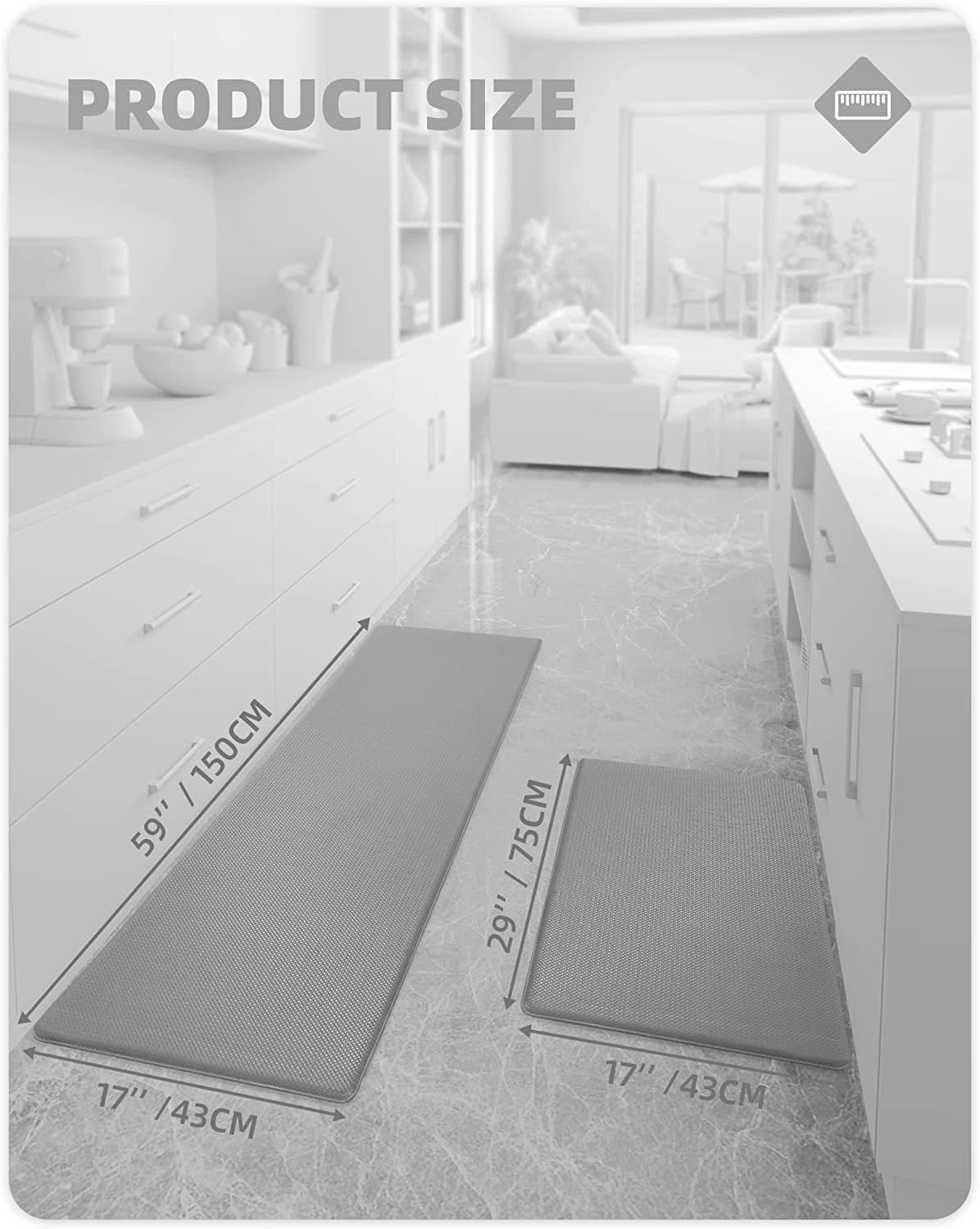 Color&Geometry Kitchen Rugs, Kitchen Rug Set 2 Piece Kitchen Runner Rug