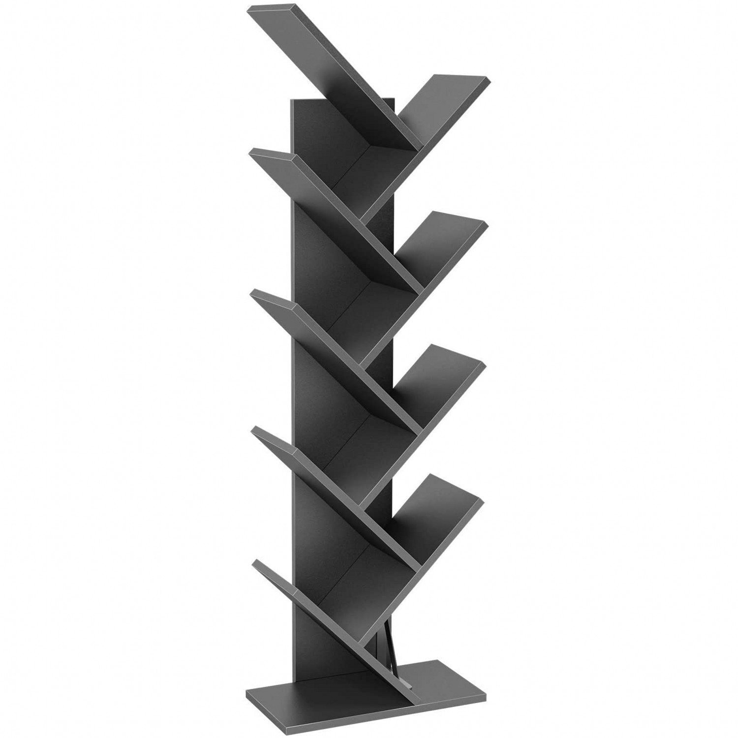 Homfa 9Tier Tree Bookshelf, Modern Storage Shelf, Floor Bookcase CD