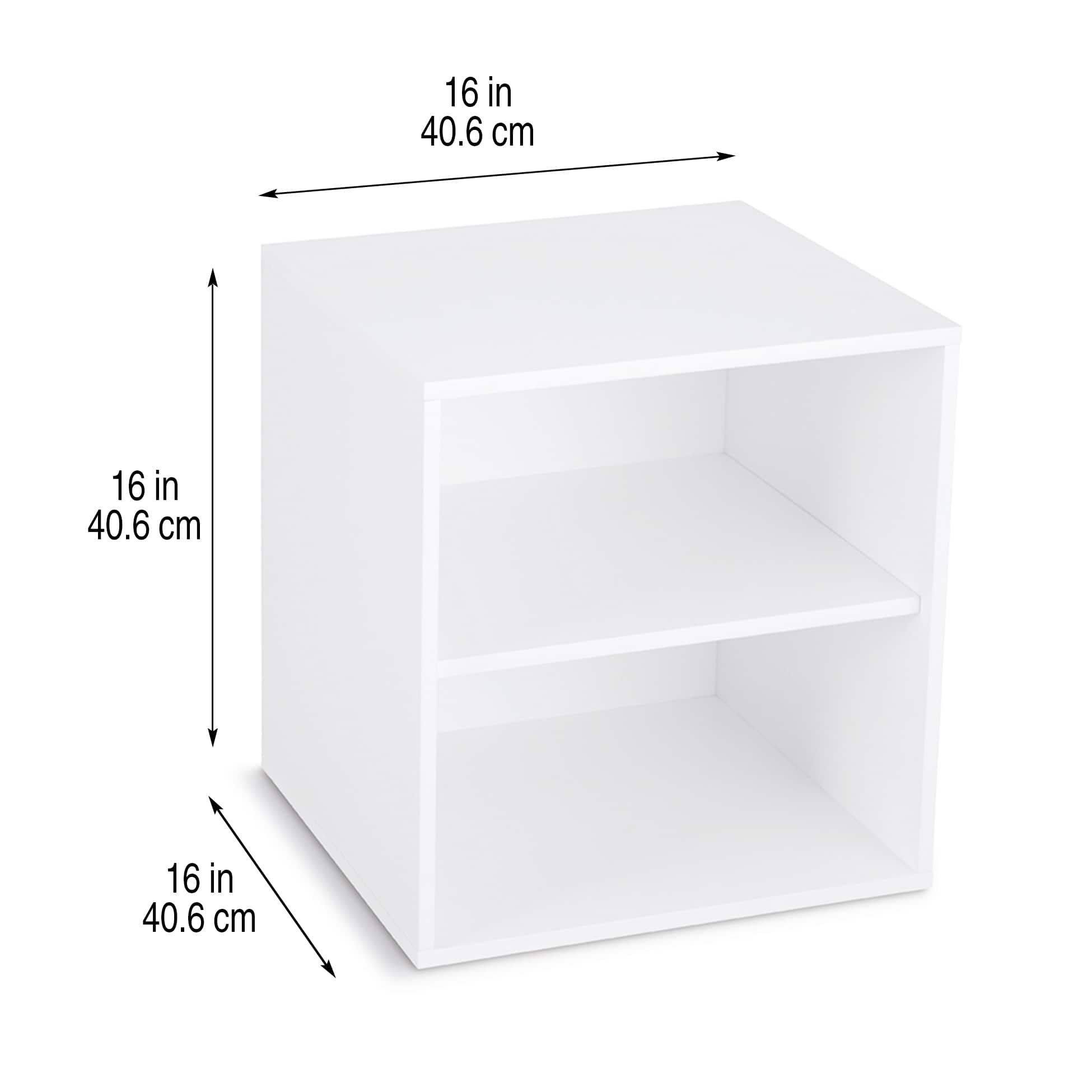 Simply Tidy Modular Cube with Shelf, White