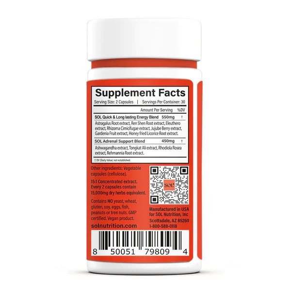 Sol Nutrition GoGo Energy 60 capsules Discount Vitamin Shop