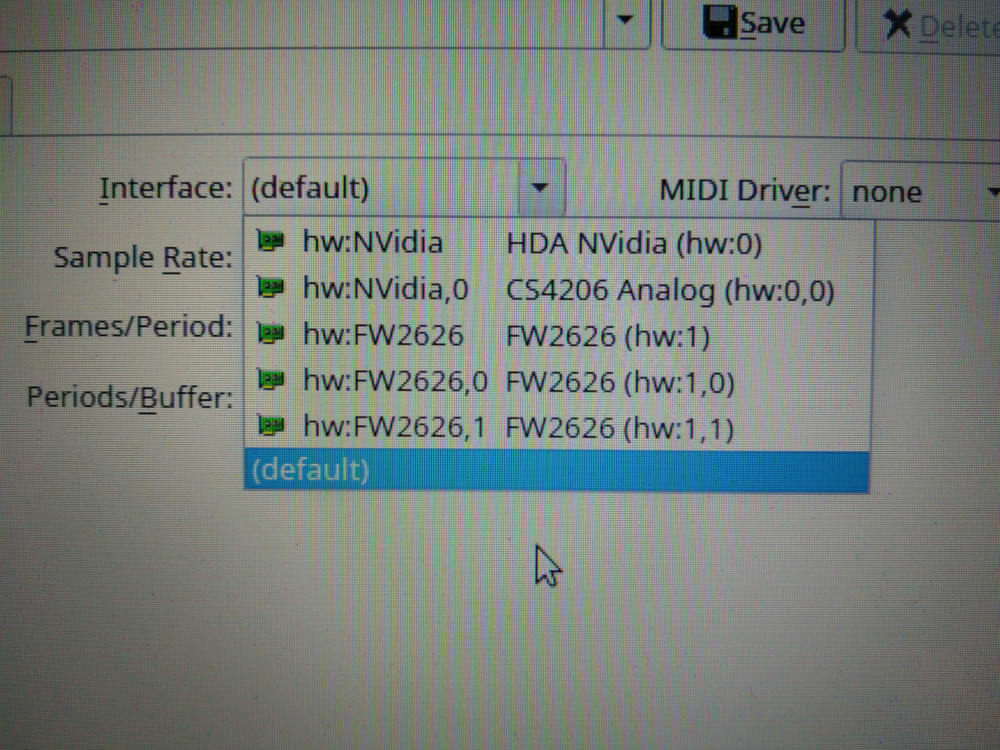 Using a Firewire device (MAudio Profire 2626) connected to another