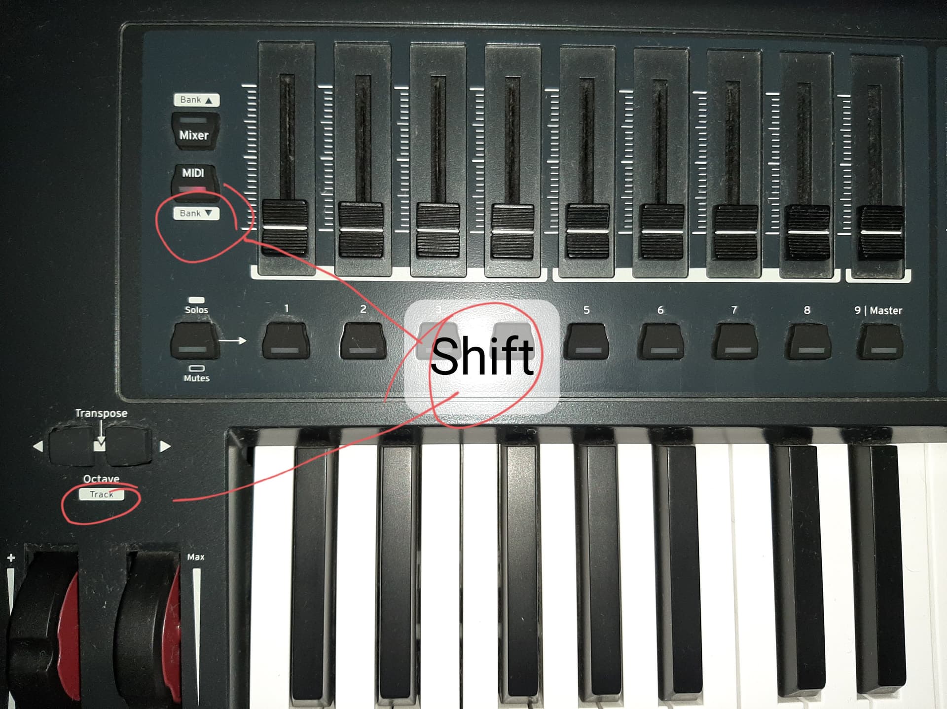 MIDI map for MAudio Oxygen Pro 49 Linux Ardour