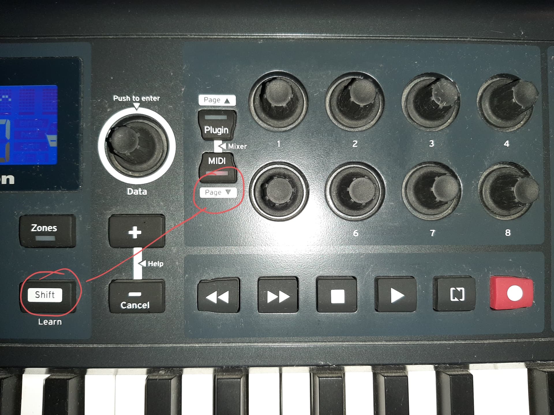 MIDI map for MAudio Oxygen Pro 49 Linux Ardour