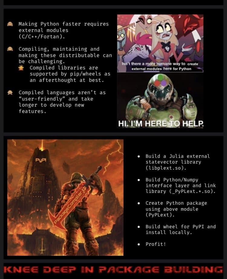 Efficiency for calling Julia from python and purely run Julia General