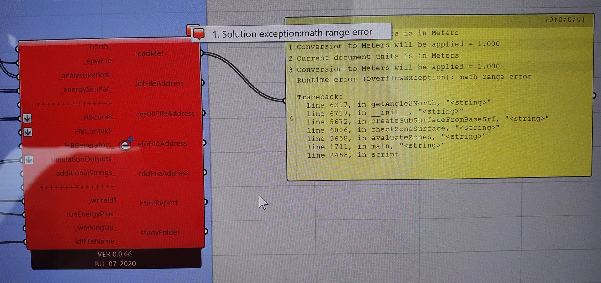 Solution exception Math range error honeybeelegacy Ladybug Tools