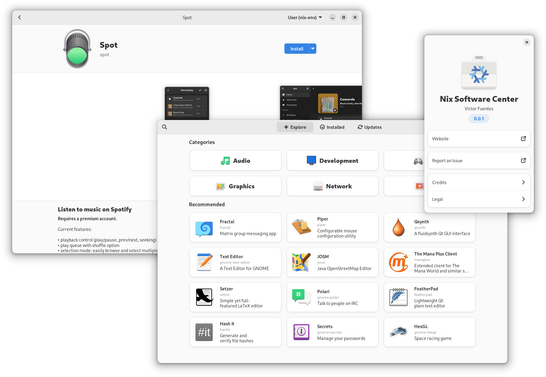 Nix Software Center gtk4/libadwaita app store for nixpkgs