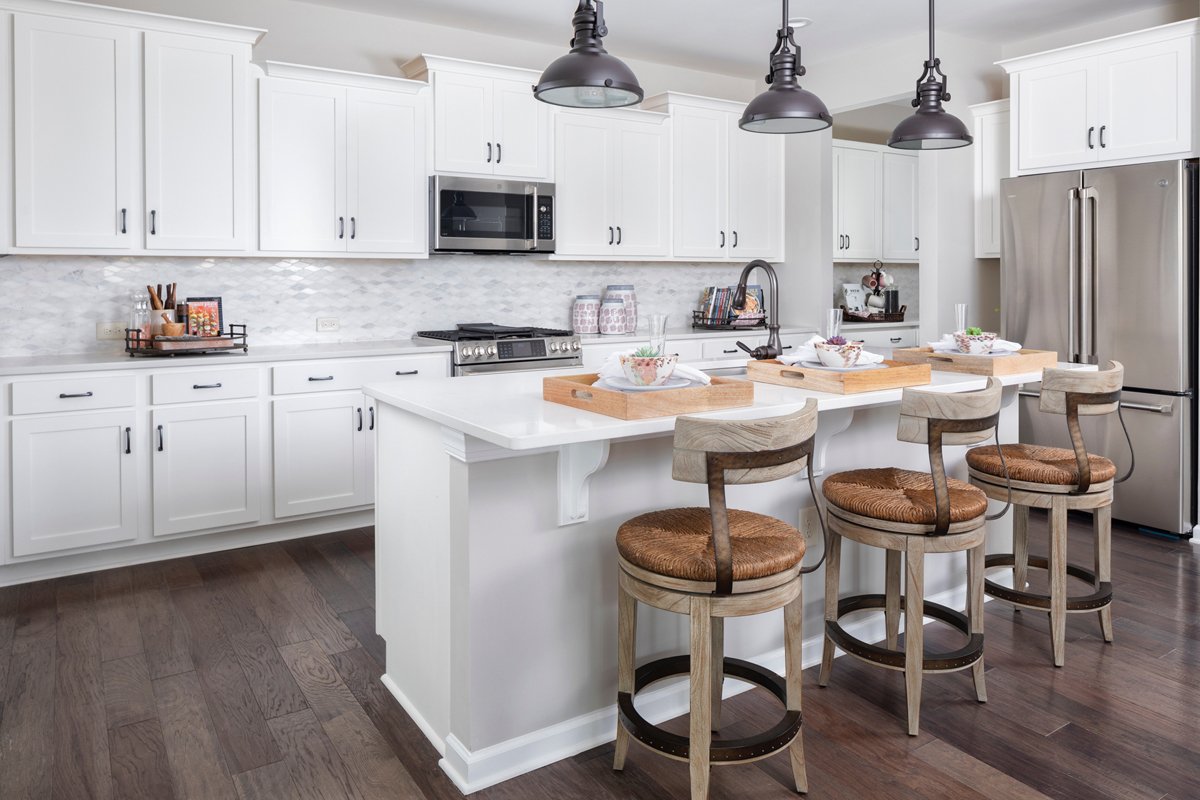 Kitchen at Shea Homes model at Overlake. Ellington design. Discover