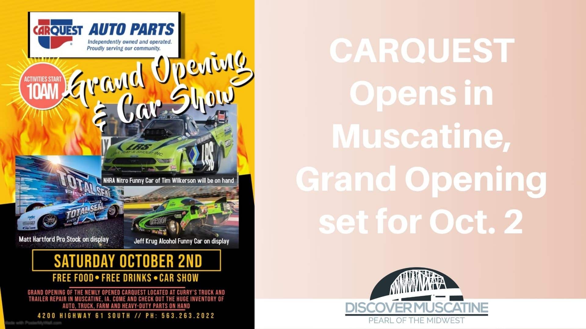CARQUEST Opens in Muscatine, Grand Opening set for Oct. 2 Discover