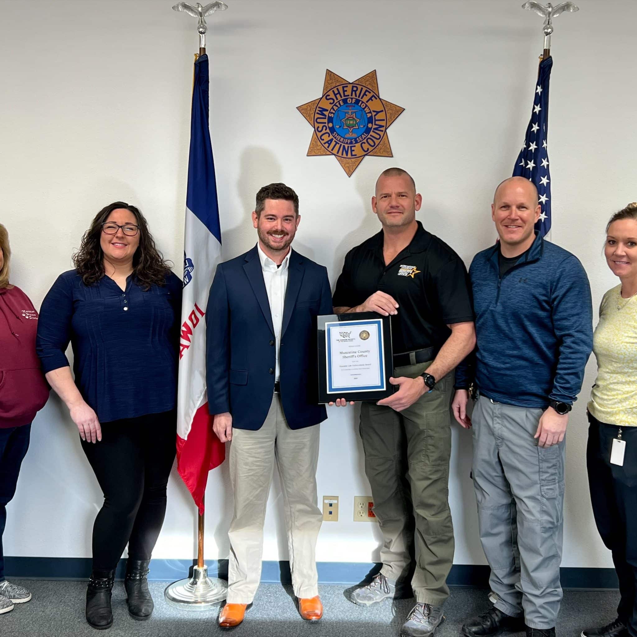 Sheriff's Office receives Humane Law Enforcement Award Discover Muscatine