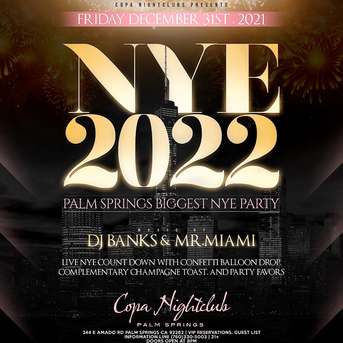 New Year’s Eve 2022 Copa Palm Springs Discover Palm Desert