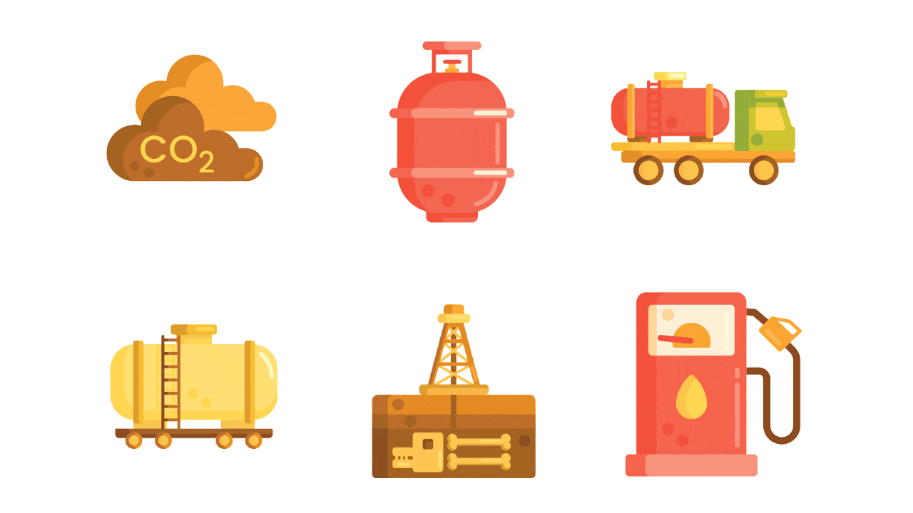 Oil and gas Animated GIF Icon pack Discover Template