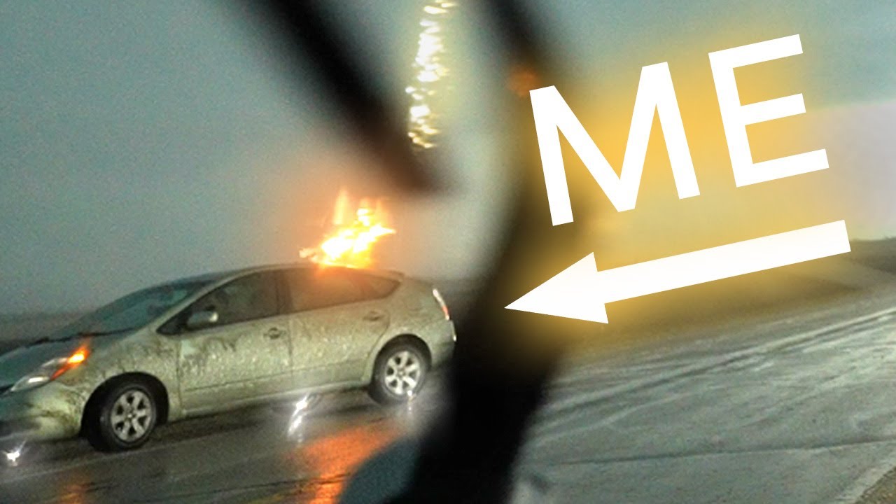 New video of car struck by lightning in Iowa