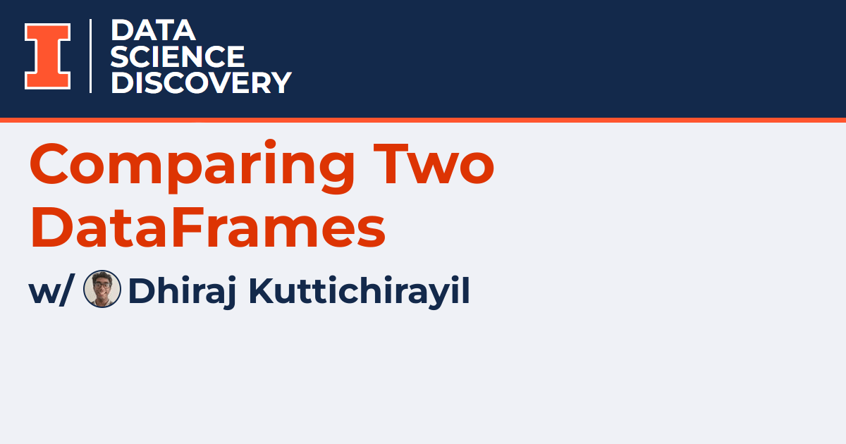 Comparing Two DataFrames Data Science Discovery