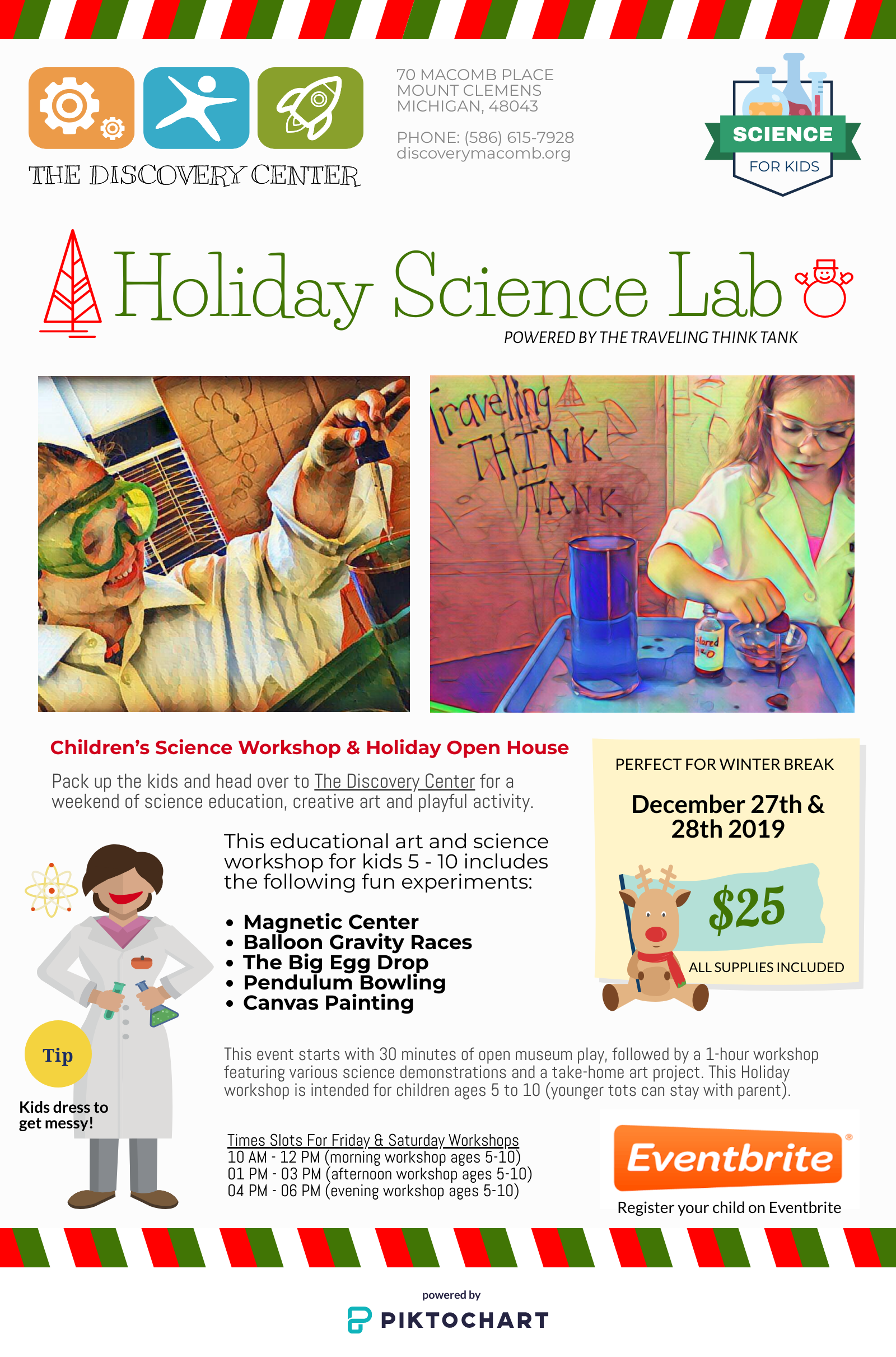 Holiday Science Lab December 27th and 28th powered by Traveling Think