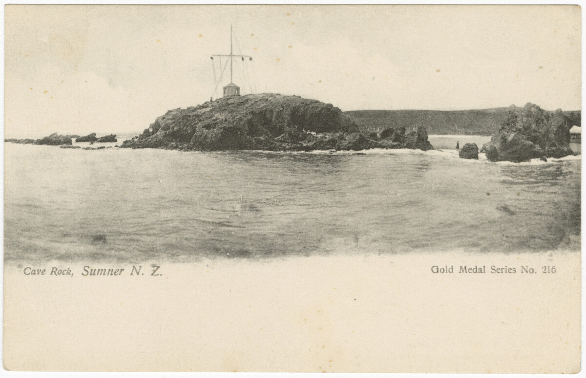 Cave Rock, Sumner. N.Z. discoverywall.nz