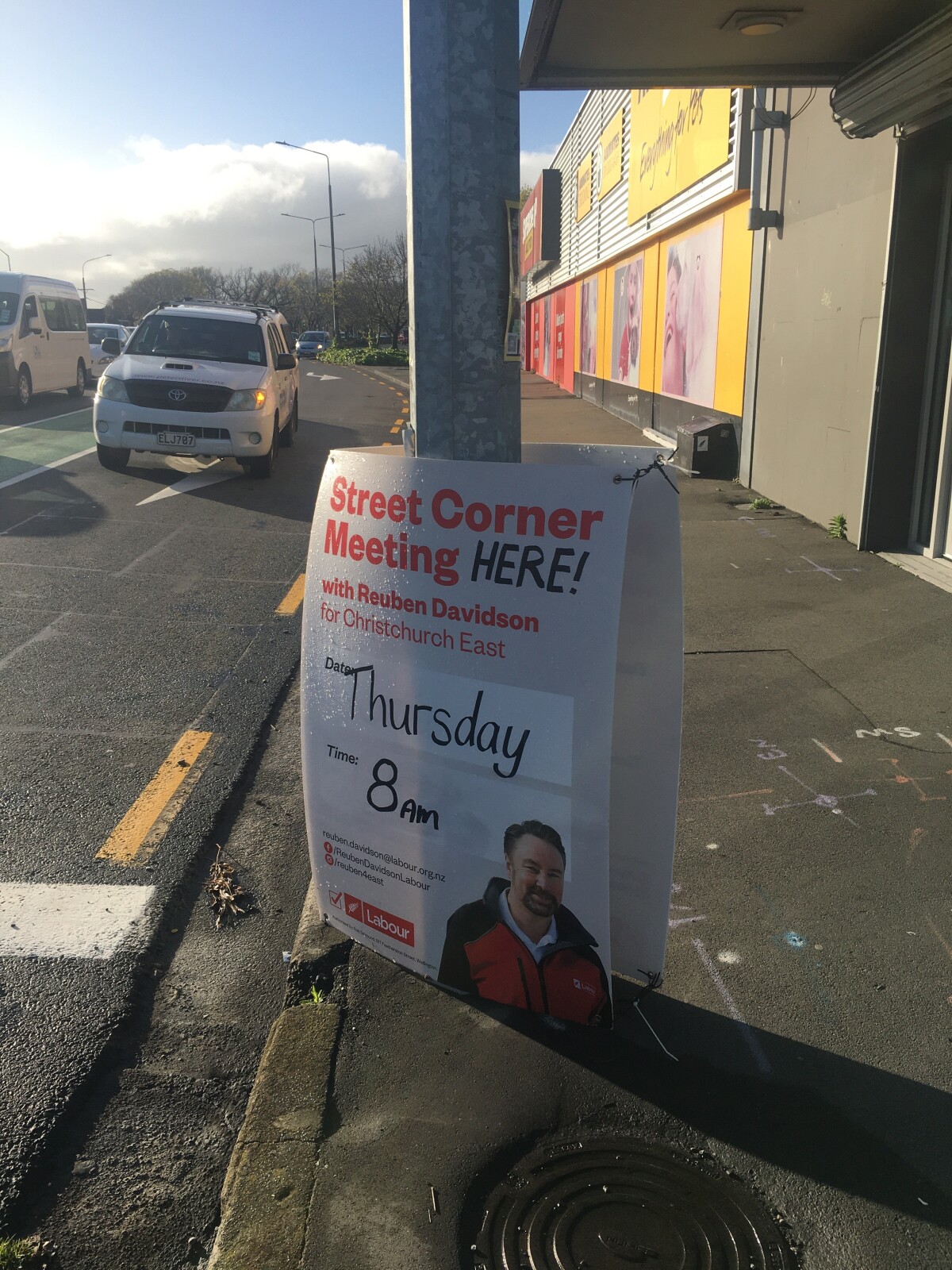 Labour Street corner meeting sign, Linwood Avenue discoverywall.nz