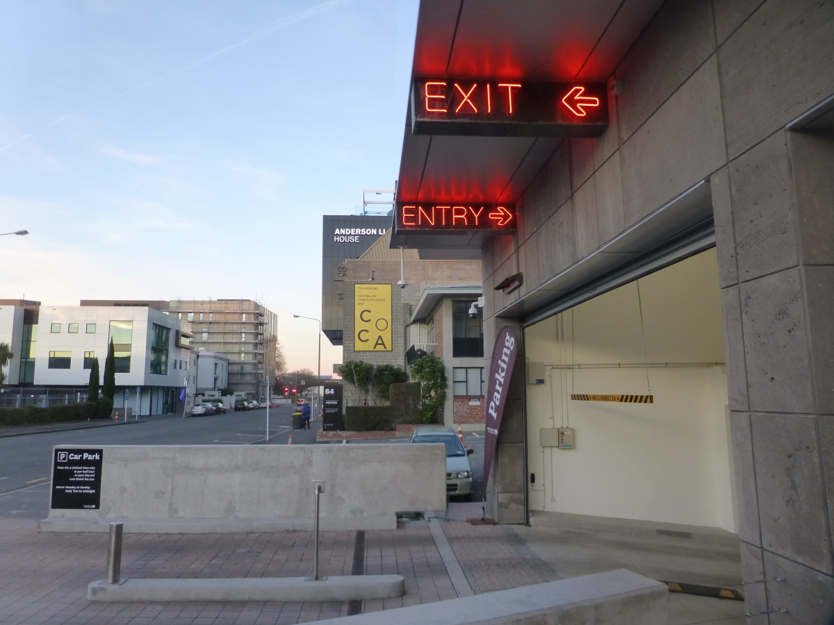 Christchurch Art Gallery Car park Entrance discoverywall.nz