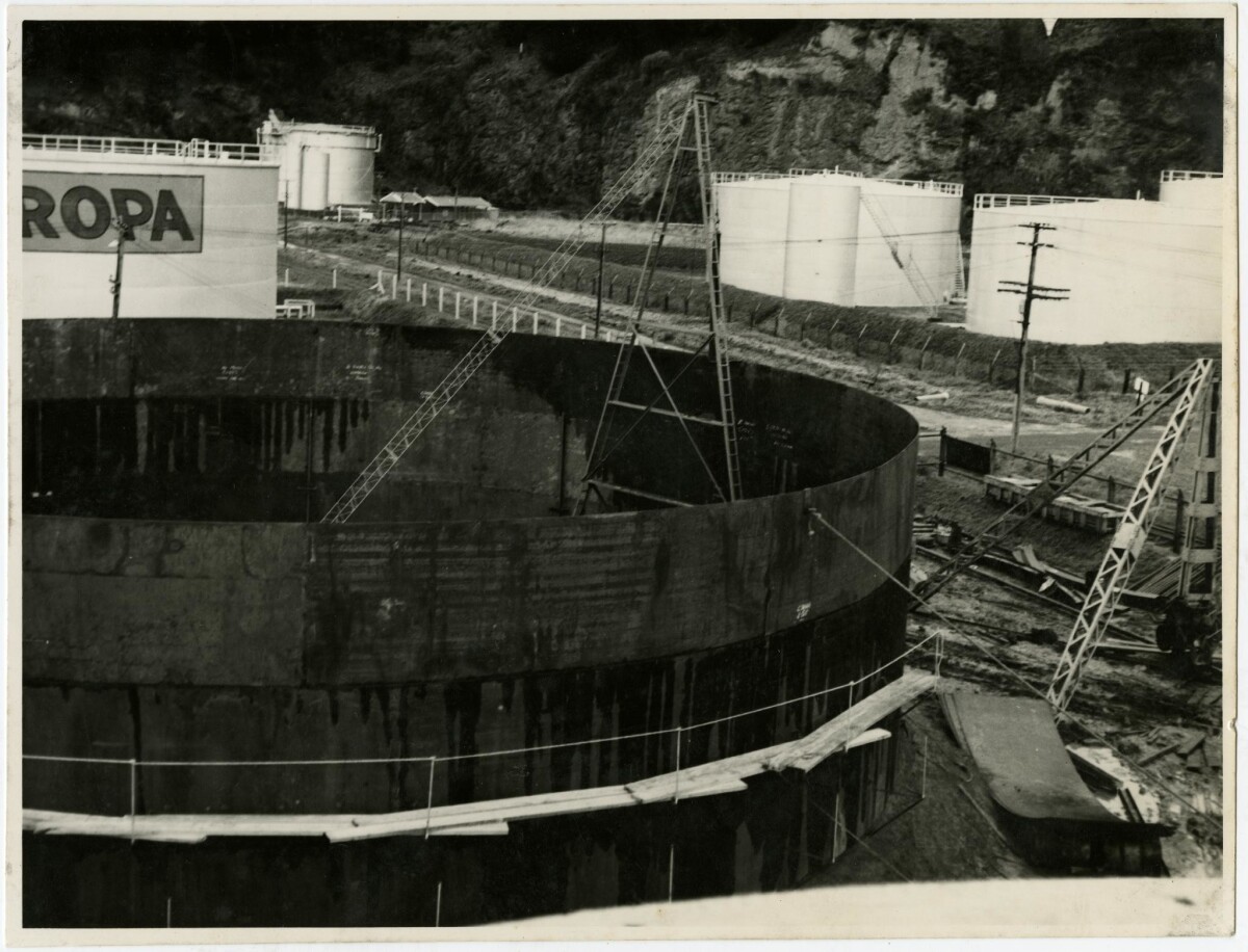 Interior of fuel tank at Lyttelton discoverywall.nz