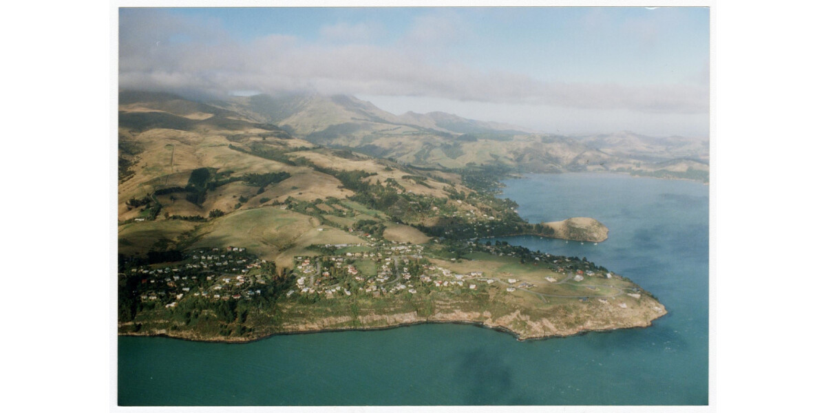 Aerial view of Diamond Harbour looking West discoverywall.nz