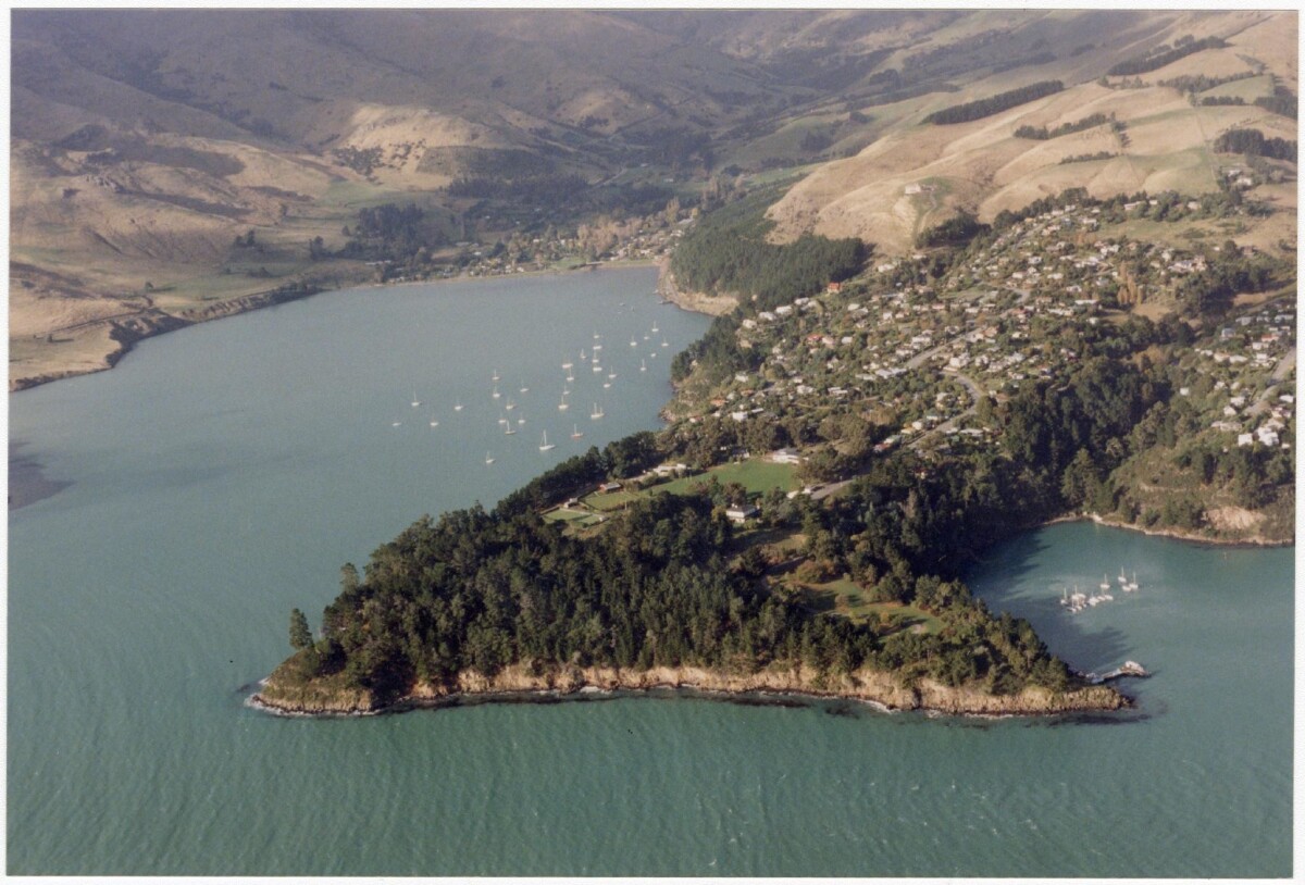 Aerial view of Diamond Harbour looking West discoverywall.nz