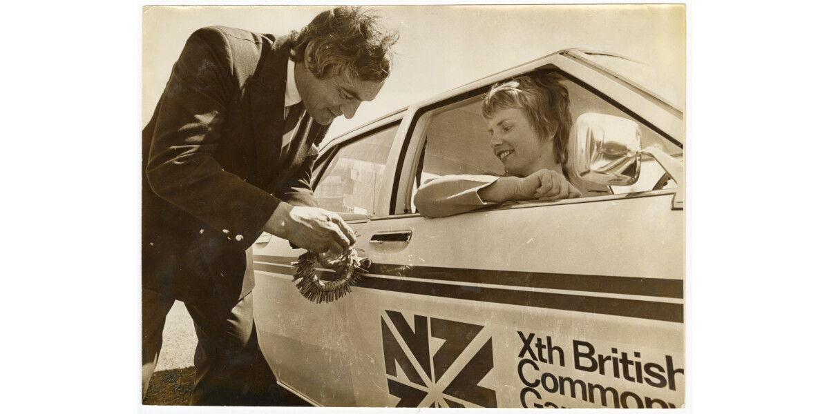 Branded car for the Christchurch Commonwealth Games discoverywall.nz