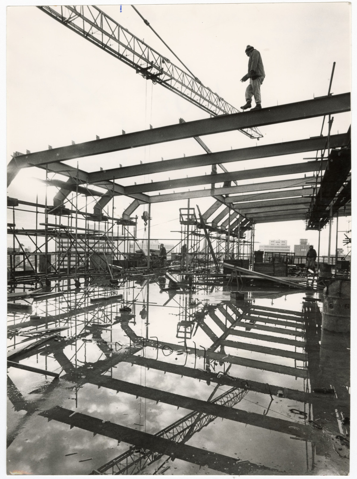 Construction of the Post Office building, Hereford Street